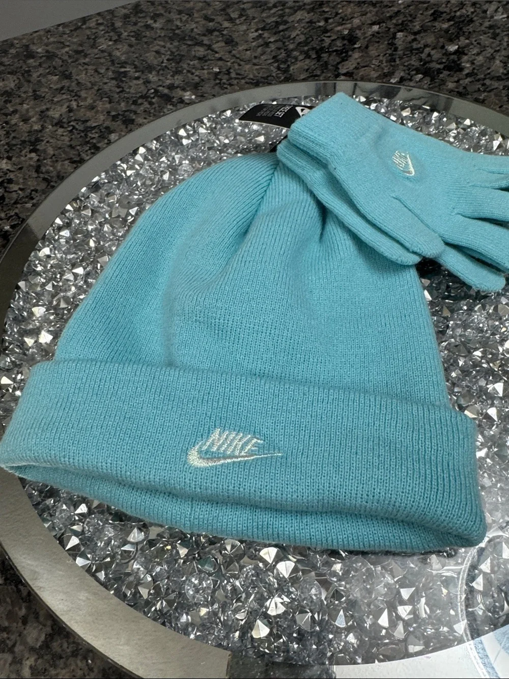 Nike Aqua Knit Beanie and Glove Set NWT